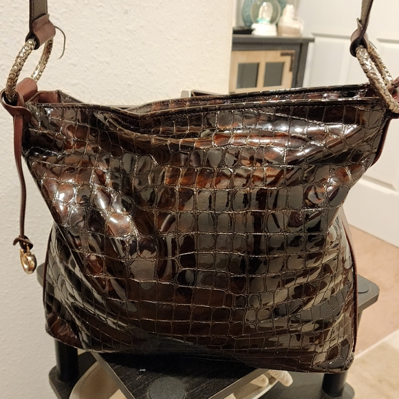 Brighton Embross Snake Print Shoulder Bag - Picture 4 of 15